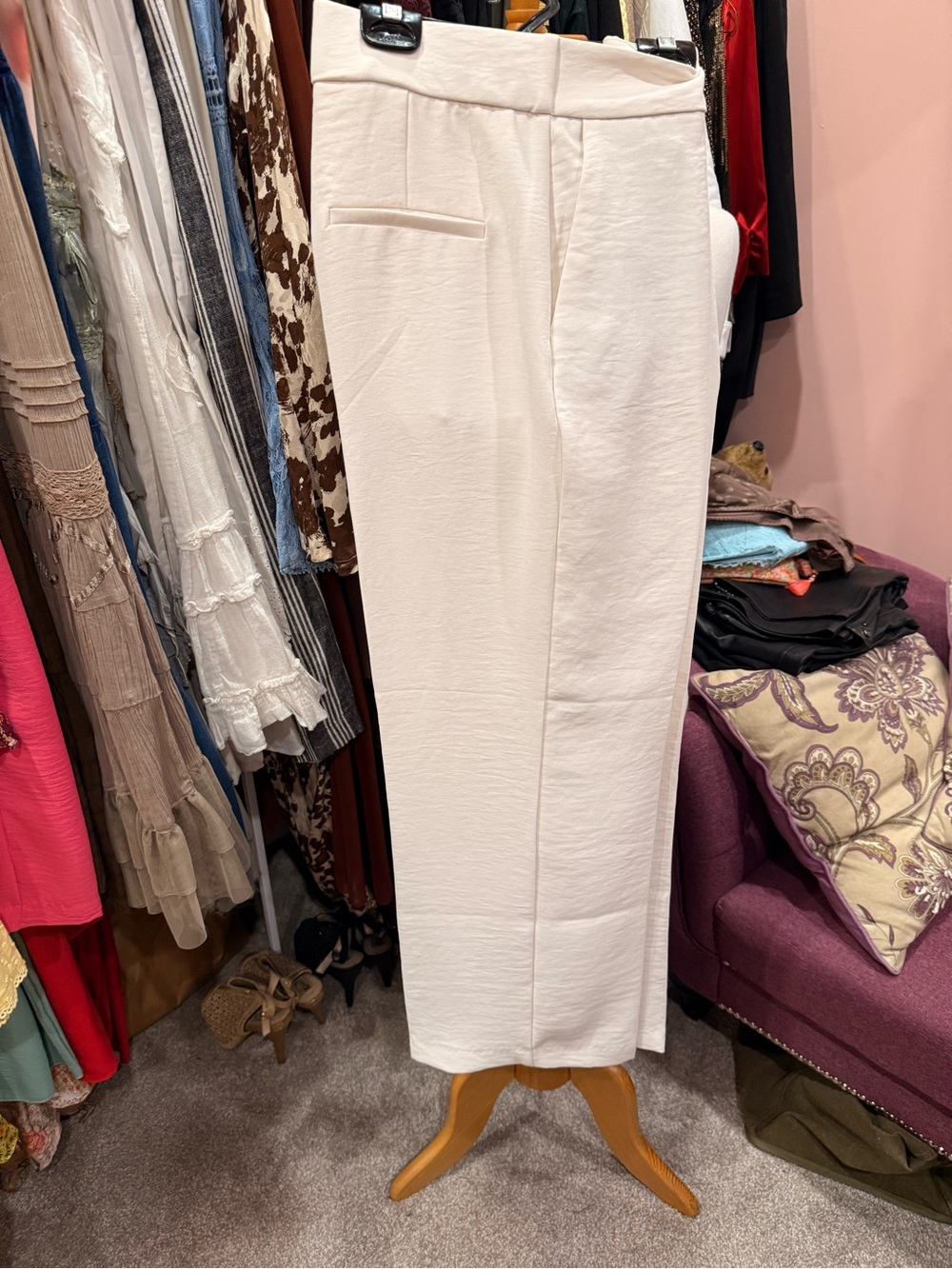 Women’s Cream Dress Pants - Easy Fit